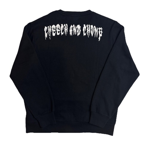 Cheech And Chong The Smoking Dead Crewneck Graphic Print All Black Mens Large - Picture 2 of 7